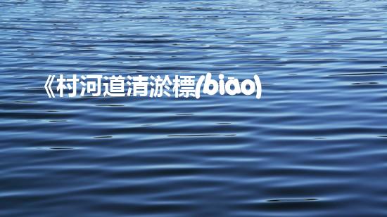 《村河道清淤標(biāo)準(zhǔn)：高效、精準(zhǔn)，為保護(hù)生態(tài)環(huán)境助力》